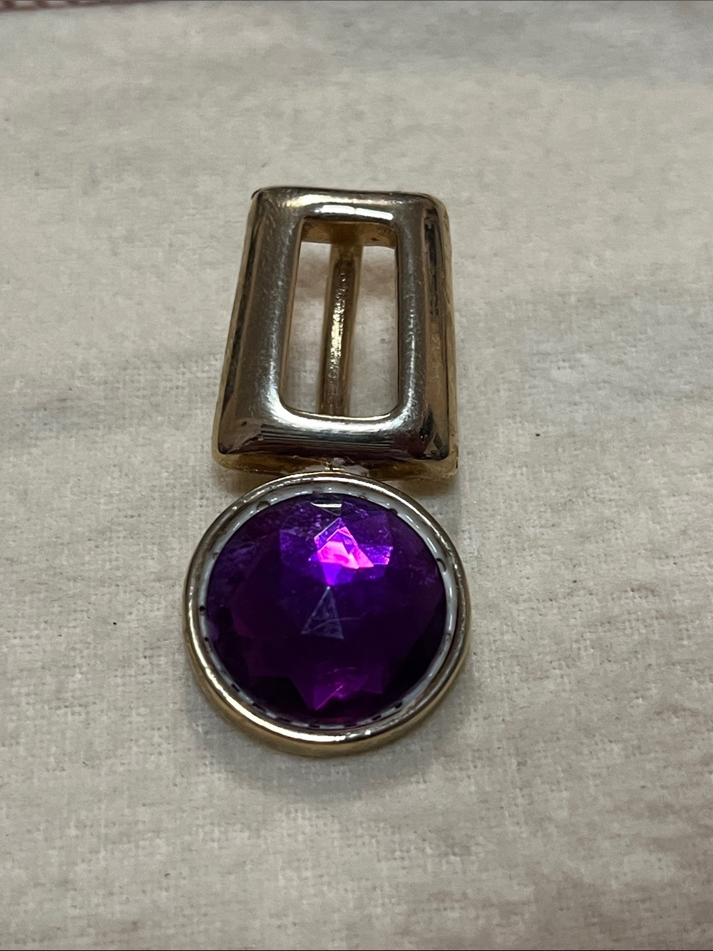 Park Lane Silver-Tone Pendant with Deep Purple Faceted Stone
